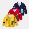 Kid Baby Boys Cardigan Autumn Winter Knit Dinosaur Sweater Coats