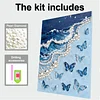 (30x40cm)DIY Pearl Painting Framed Seaside Butterfly Handmade Pearl Material Art Kit Living Room Decor