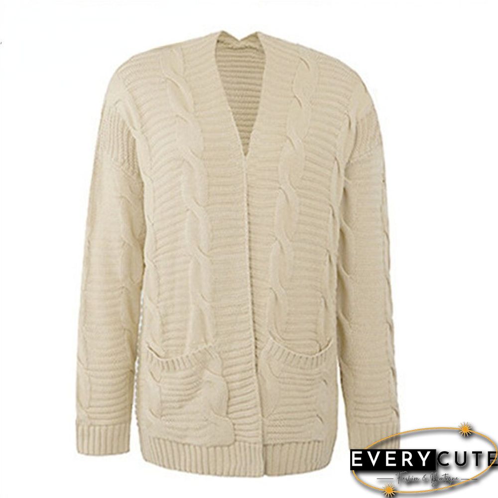 Women's Jacket Knitted Sweater Winter Loose Sweater Long Coat