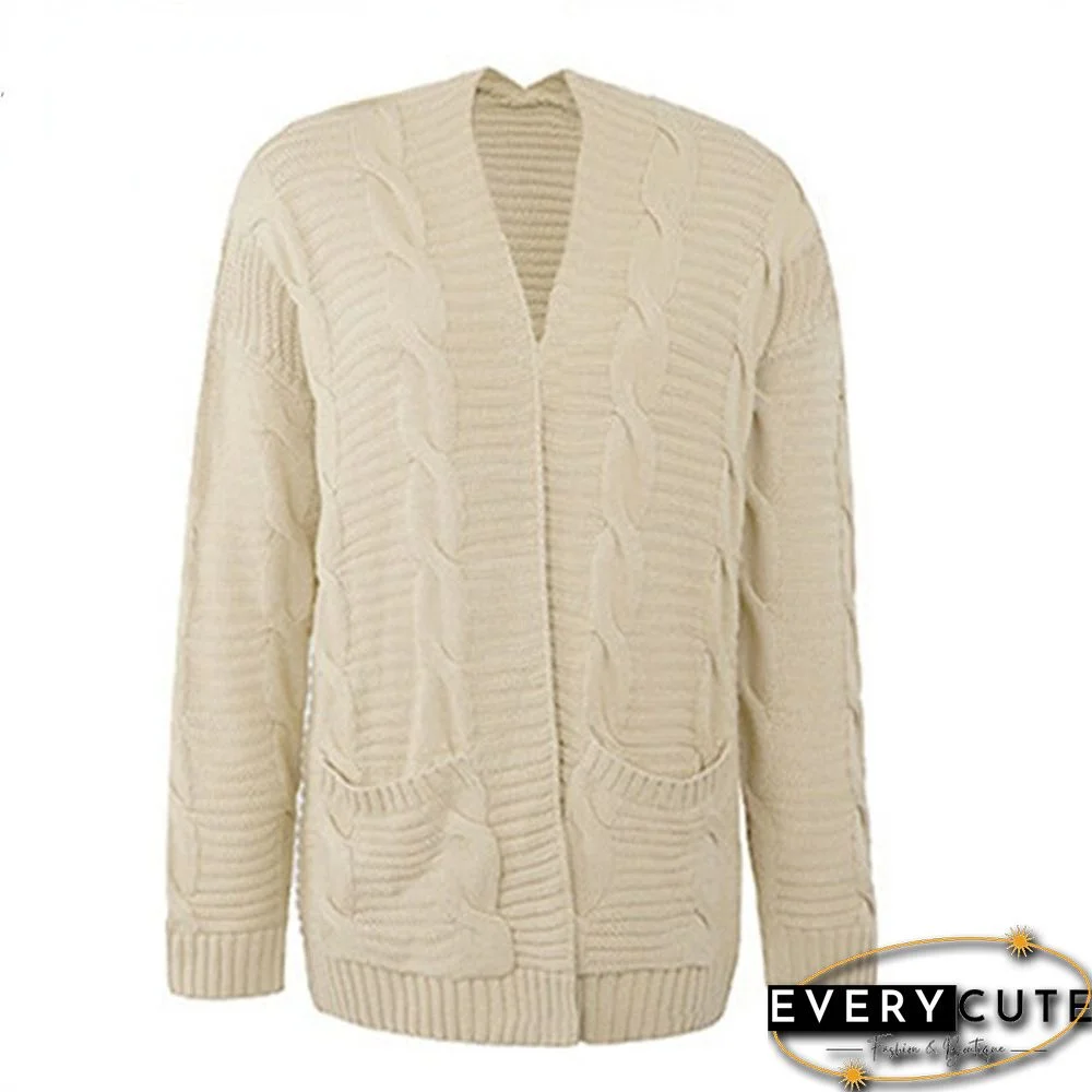 Women's Jacket Knitted Sweater Winter Loose Sweater Long Coat