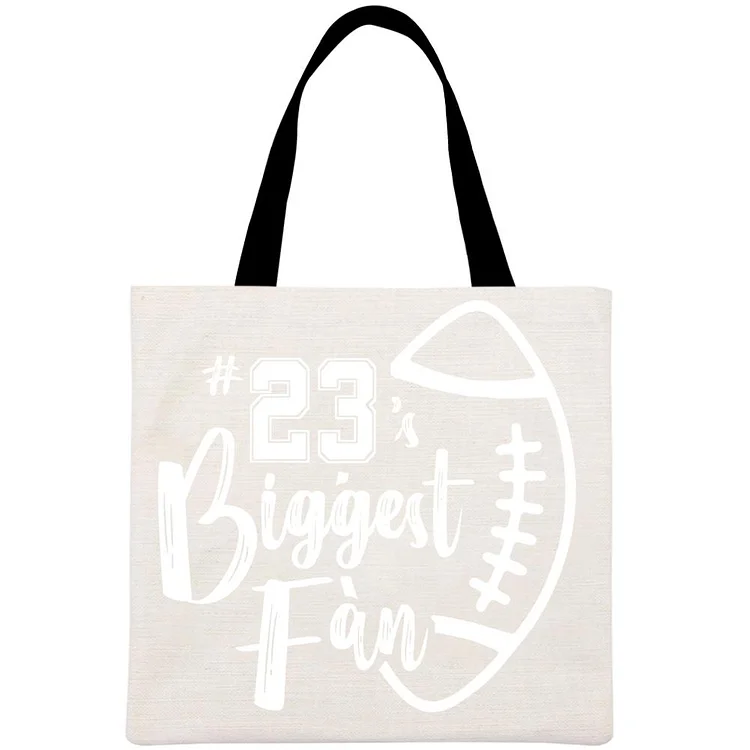 Number 23's Biggest Fan Football Printed Linen Bag-Annaletters