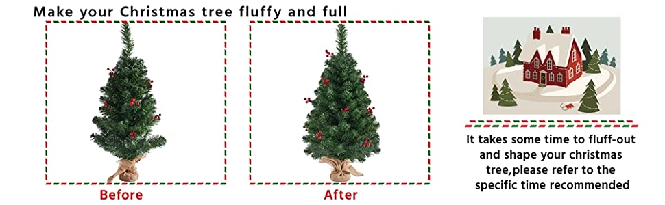 3ft Prelit Tabletop Artificial Mini Christmas Tree