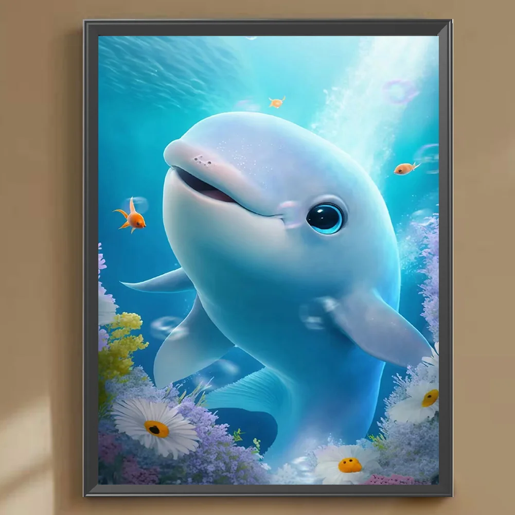 Full Round Diamond Painting 30*40cm - Longing For Dolphins