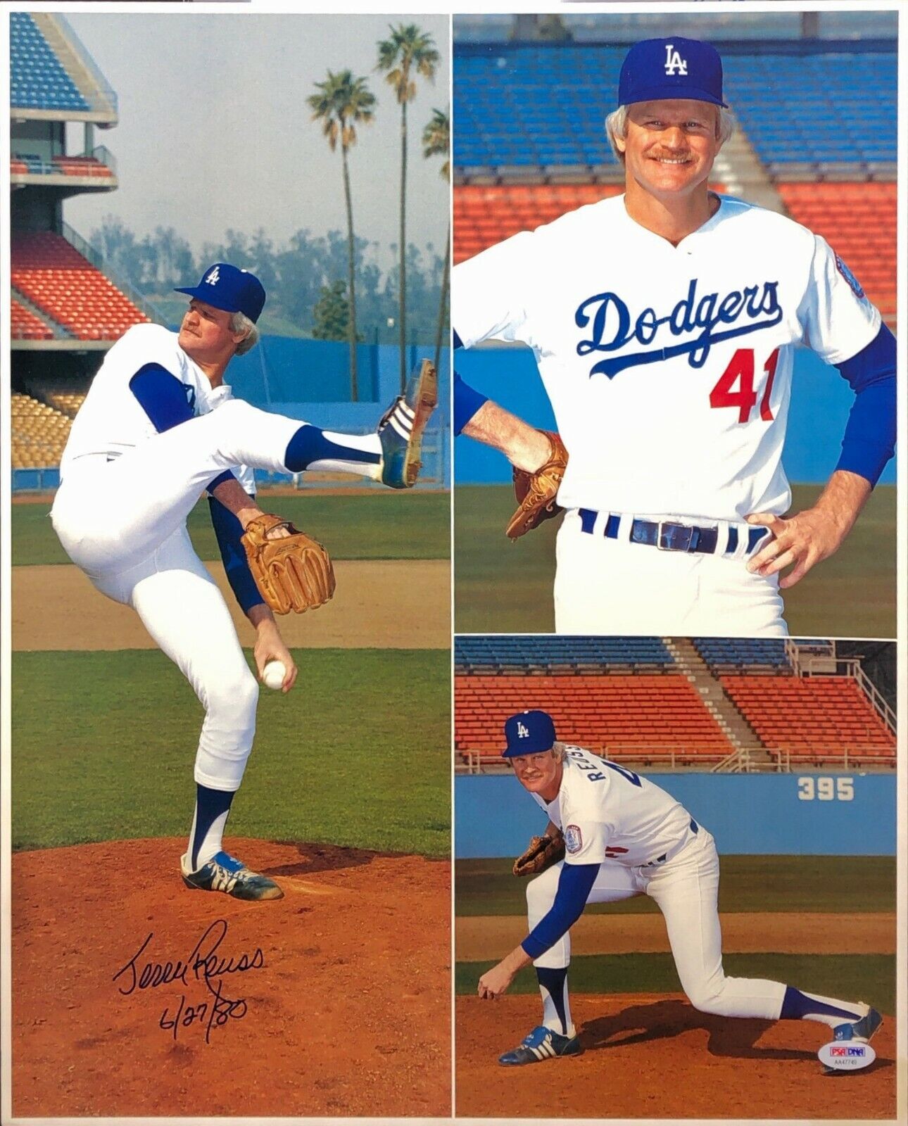 Jerry Reuss Signed Los Angeles Dodgers 16x20 Photo Poster painting 6/27/80