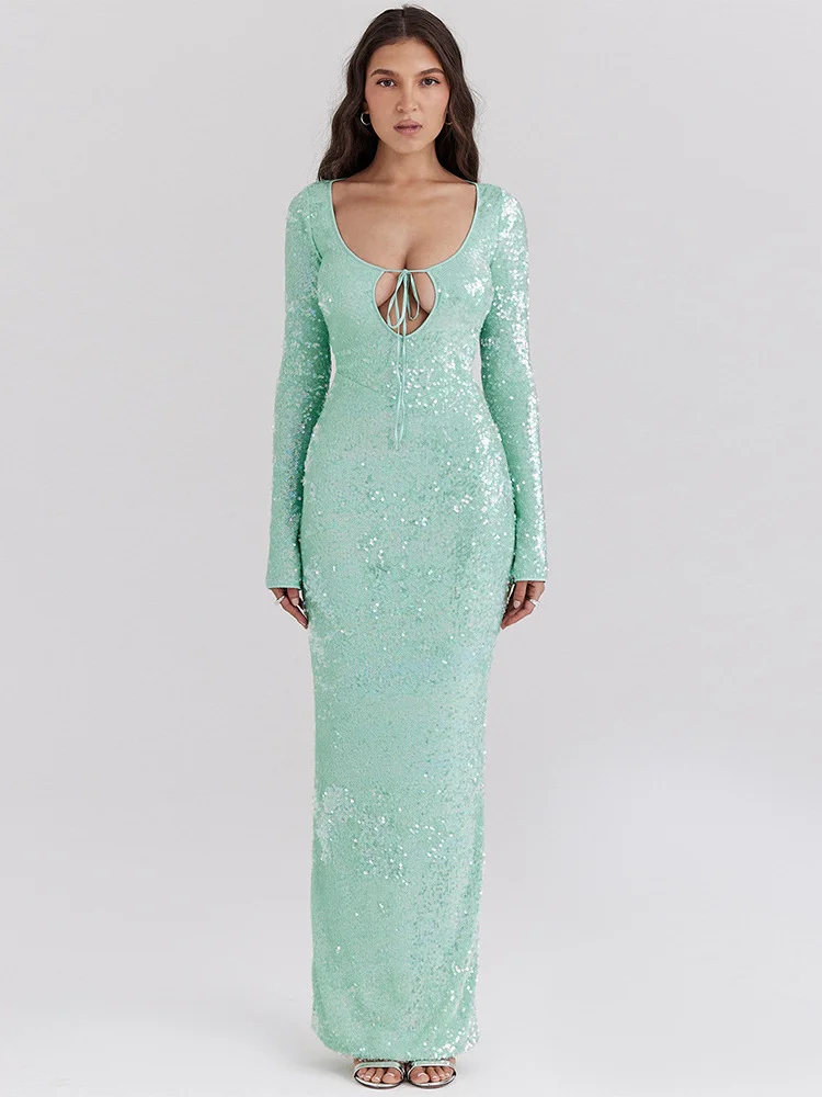 Zingj Women's High-End Glids U Tie With Sexy Dress Dress Temperament Banquet Dress Dress Dress