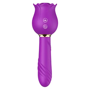 Double head stimulation toys Alice Sucking and Vibrating Rose Massager Wand for Sensational Pleasure