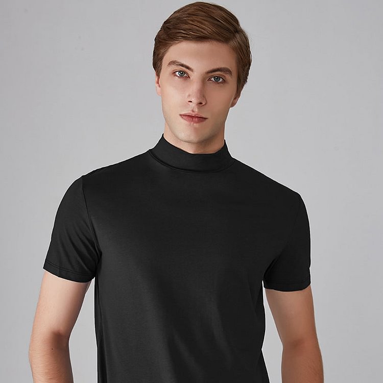 Camiseta cuello alto slim fit hombre