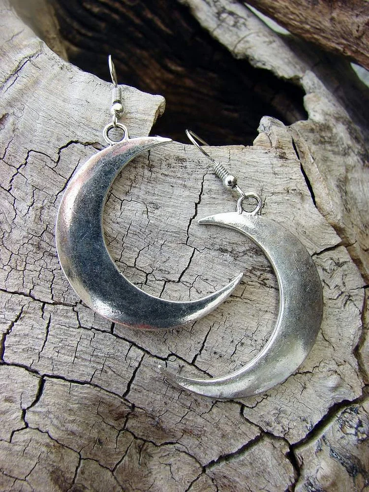 Wiccan Crescent Moon Earrings