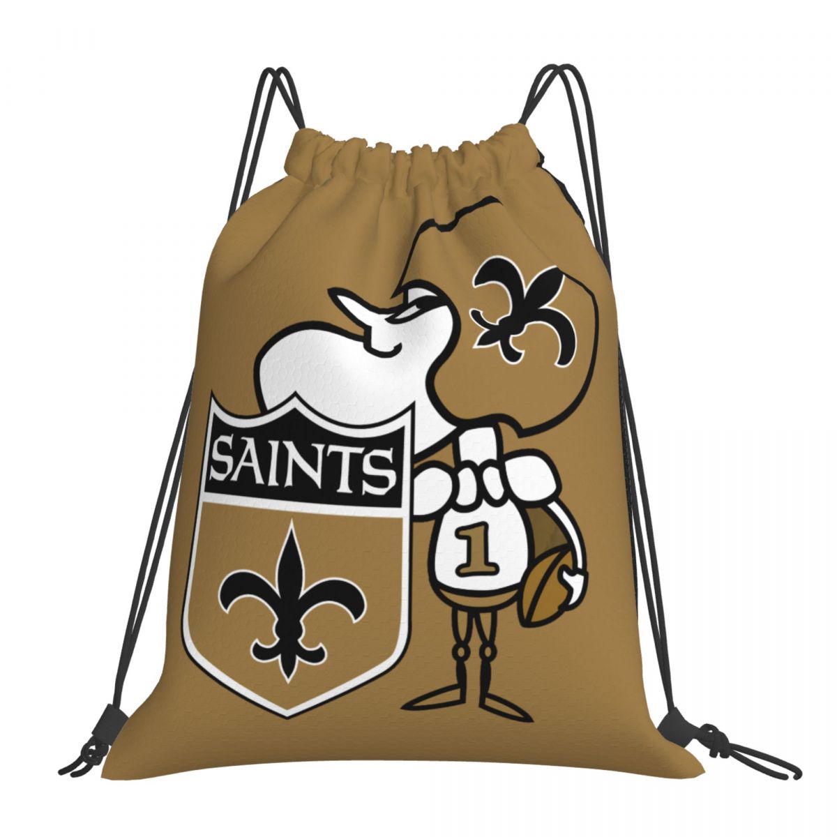 New Orleans Saints Cartoon Man Drawstring Bags for School Gym