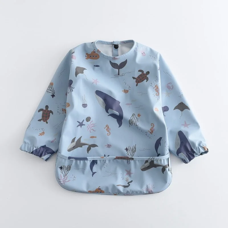 Bear Leader New Infant Baby Cartoon Print Bibs Girls Boys Long Sleeve Burp Cloths Newborn Fashion Kids Accessories Cute Clothing