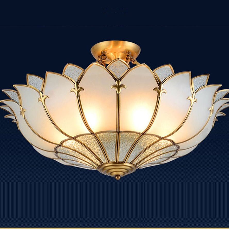 Led E27 European Copper Glass Half Hanging LED Lamp.LED Light.Pendant Lights.LED Pendant Light.Pendant Lamp For Foyer Bedroom