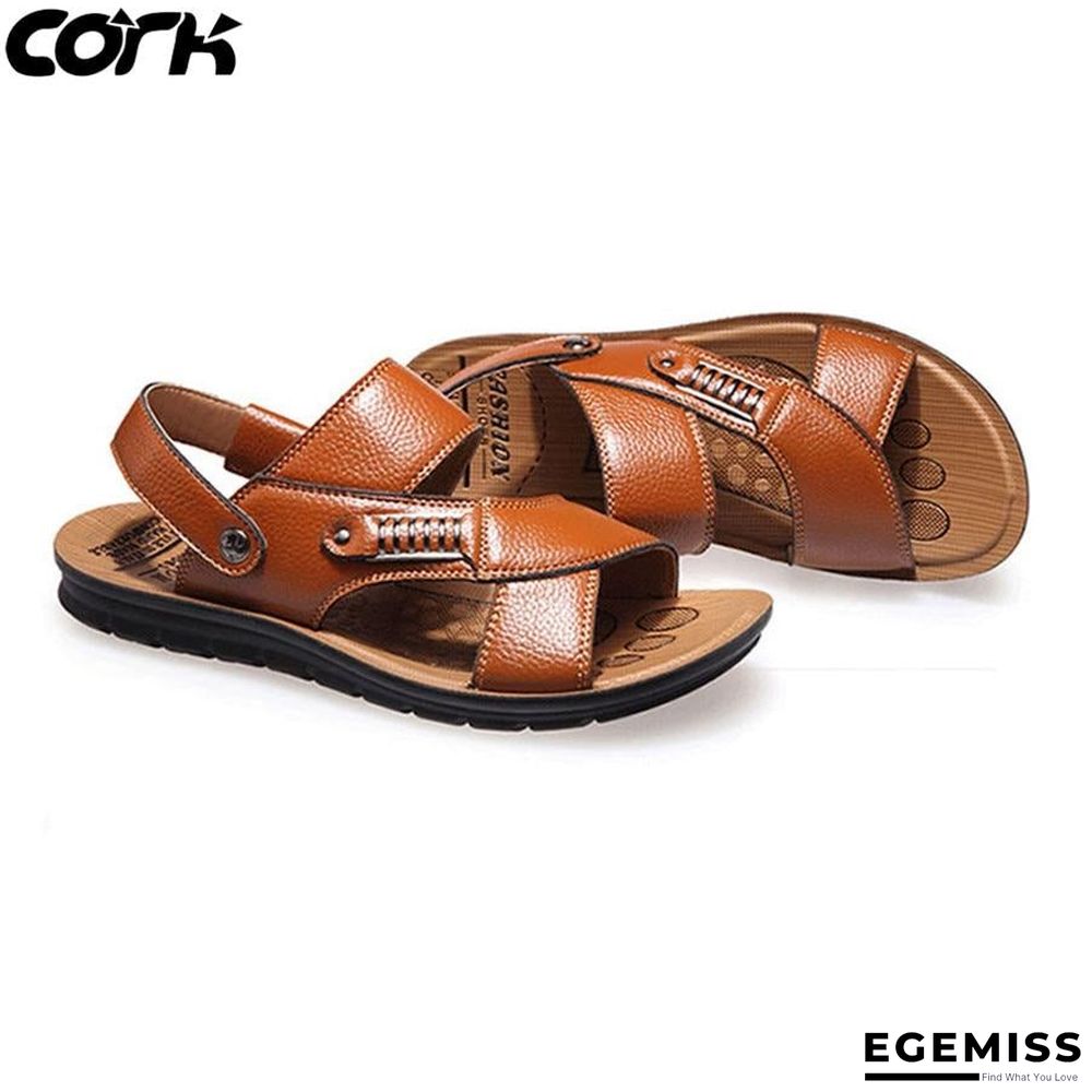Men Genuine Leather Roman Sandals Male Casual Shoes Flip Flops Fashion Outdoor Slippers Shoes | EGEMISS
