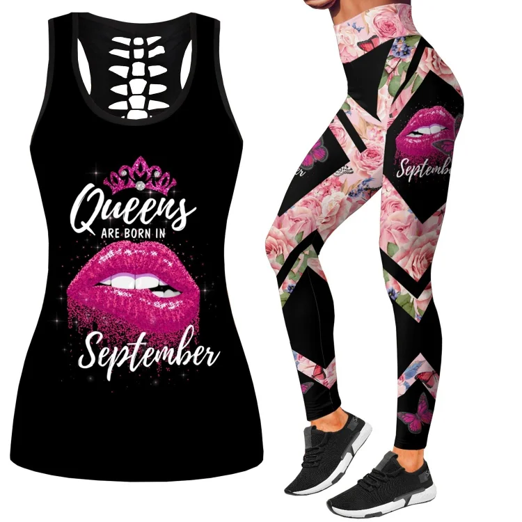 Lips Printed Hollow Tank + Legging