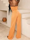 Solid Color Backless Jumpsuits Bottoms