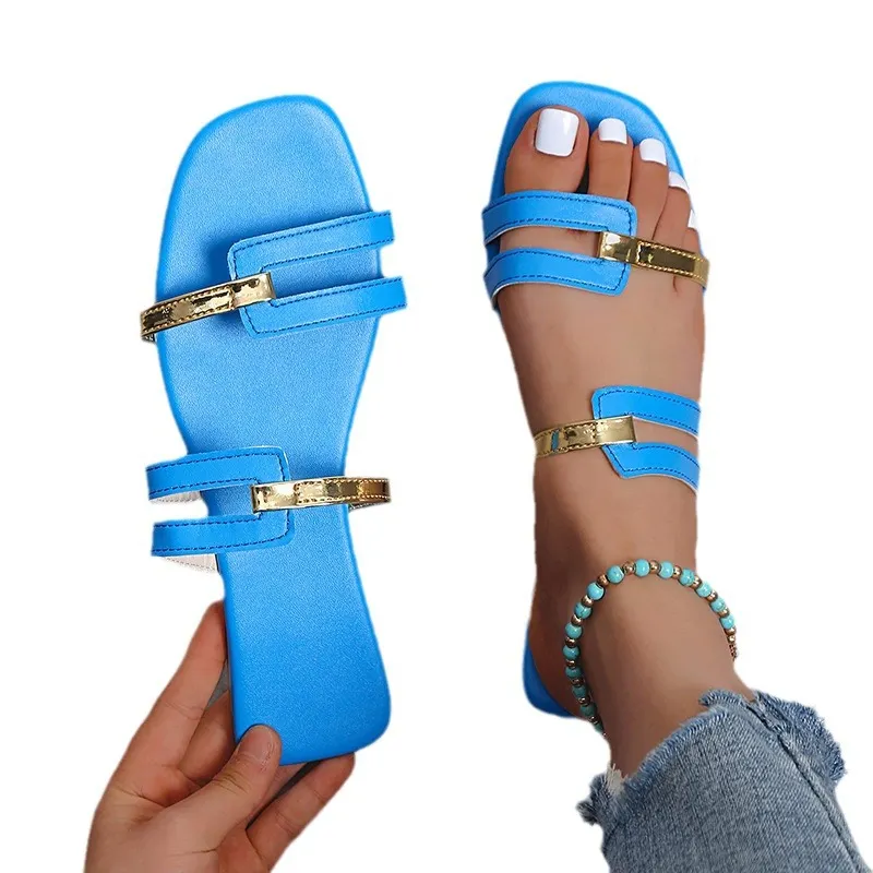 Breakj Breakj Ladies Flat-Bottomed Slippers With Casual Fashion Summer Beach Casual Shoes