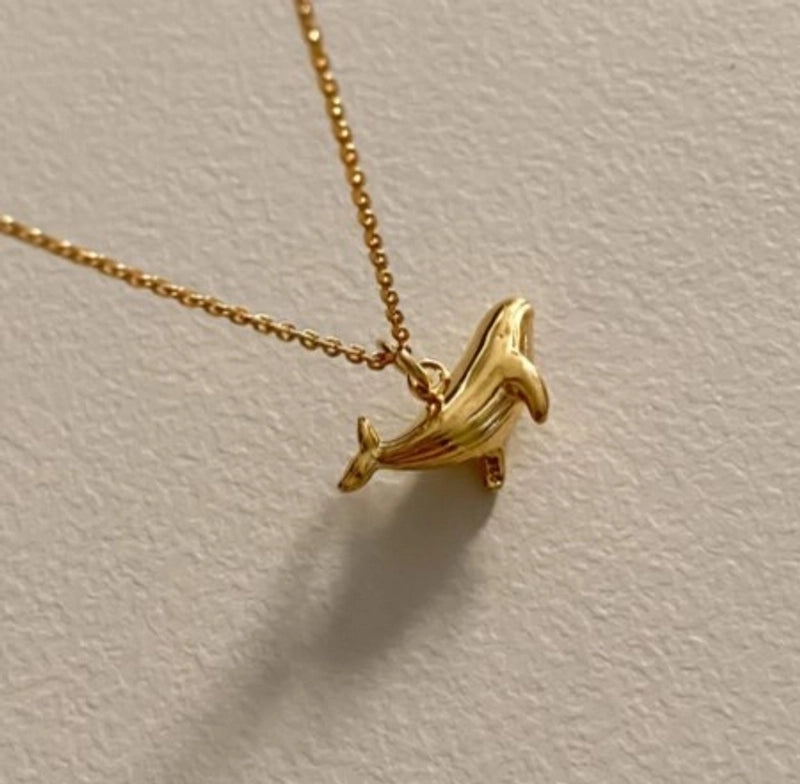 925 Sterling Silver Whale Pendant Necklace