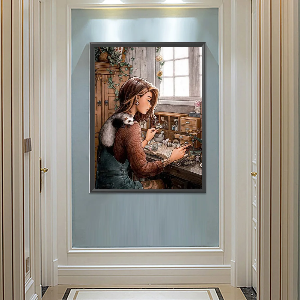 Diamond Painting - Full Round Drill - Girl(Canvas|50*60cm)