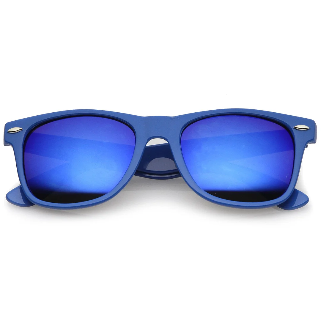 Retro Large Square Colored Mirror Lens Horn Rimmed glasses 55mm