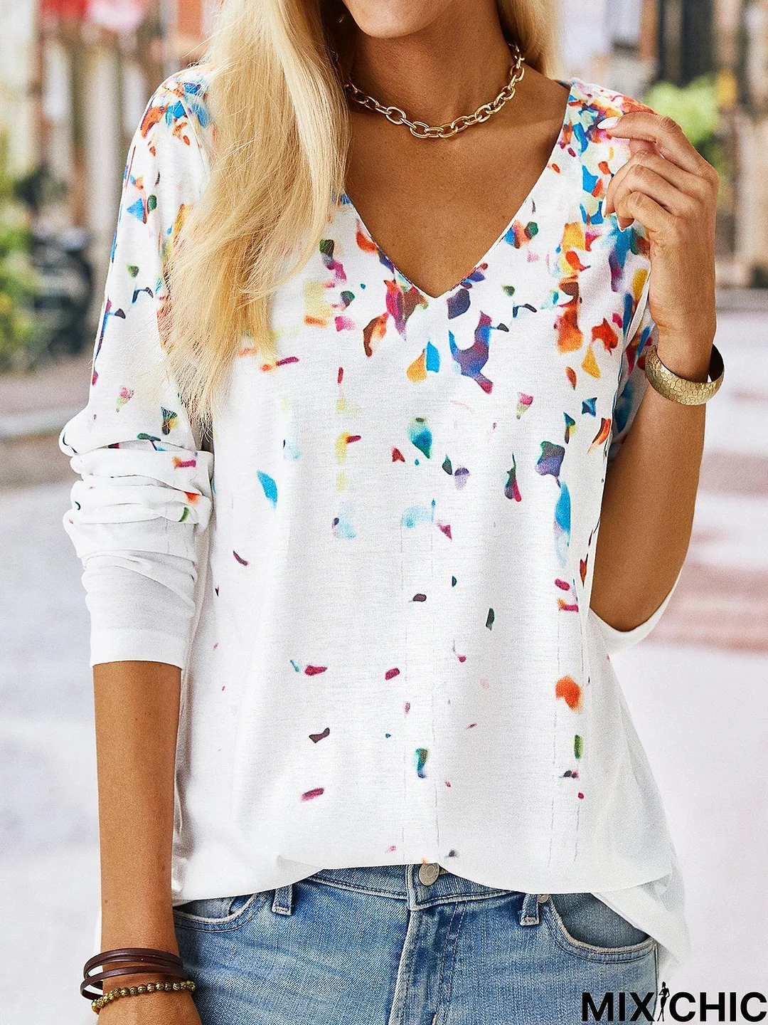 Long Sleeve Printed Top