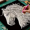 Peinture de perles de cheval maison avec cadre en bois 30x30 cm art en perles