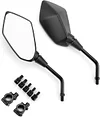 KEMIMOTO Universal Motorcycle Mirrors, Convex Handlebar Rear View Side Mirror with M8 M10 Bolt, Compatible with Bike, Scooter, ATV, UTV, Dirt Bike and More