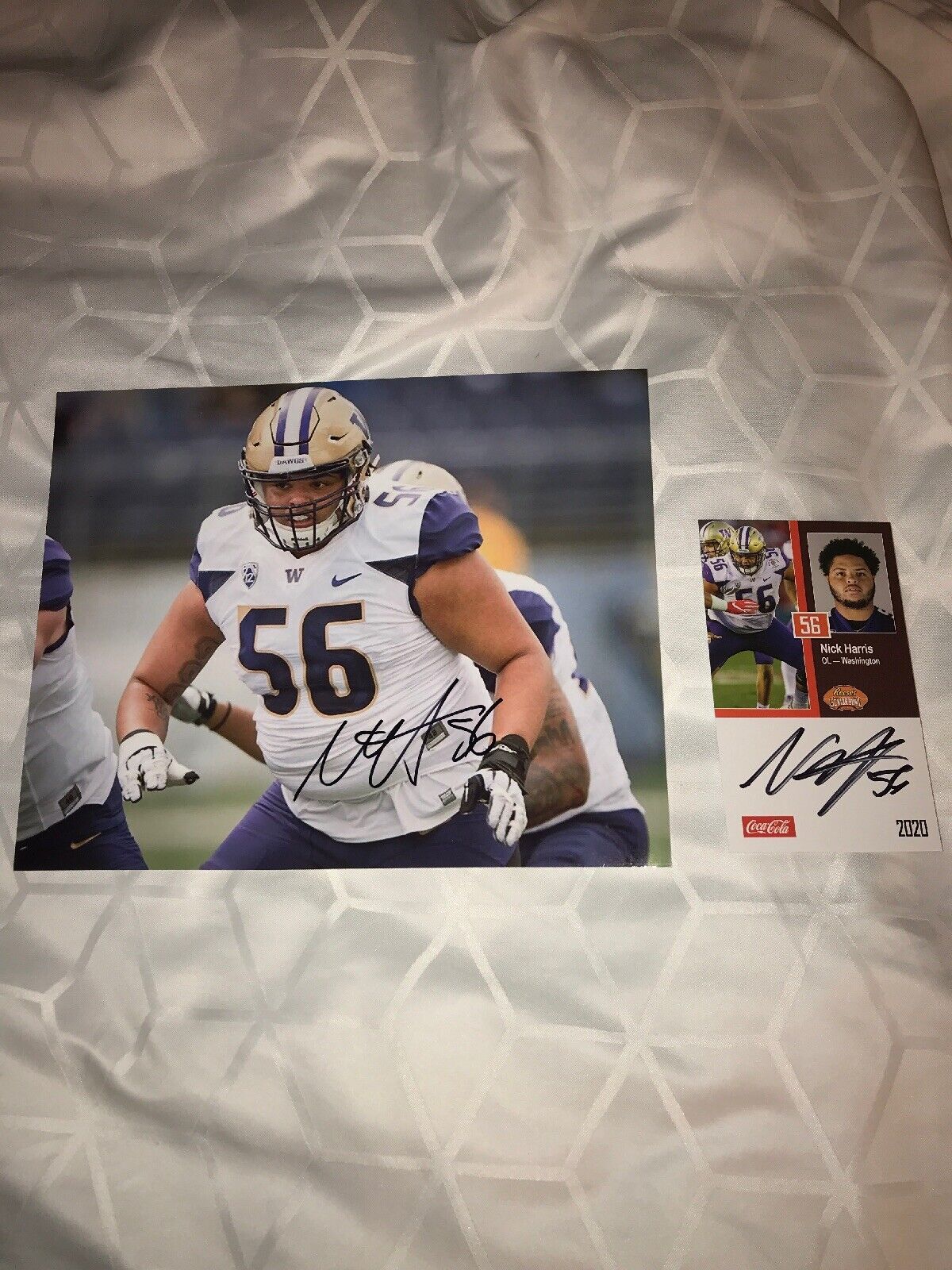 Nick Harris Washington Huskies signed autographed 8x10 football Photo Poster painting & CARD