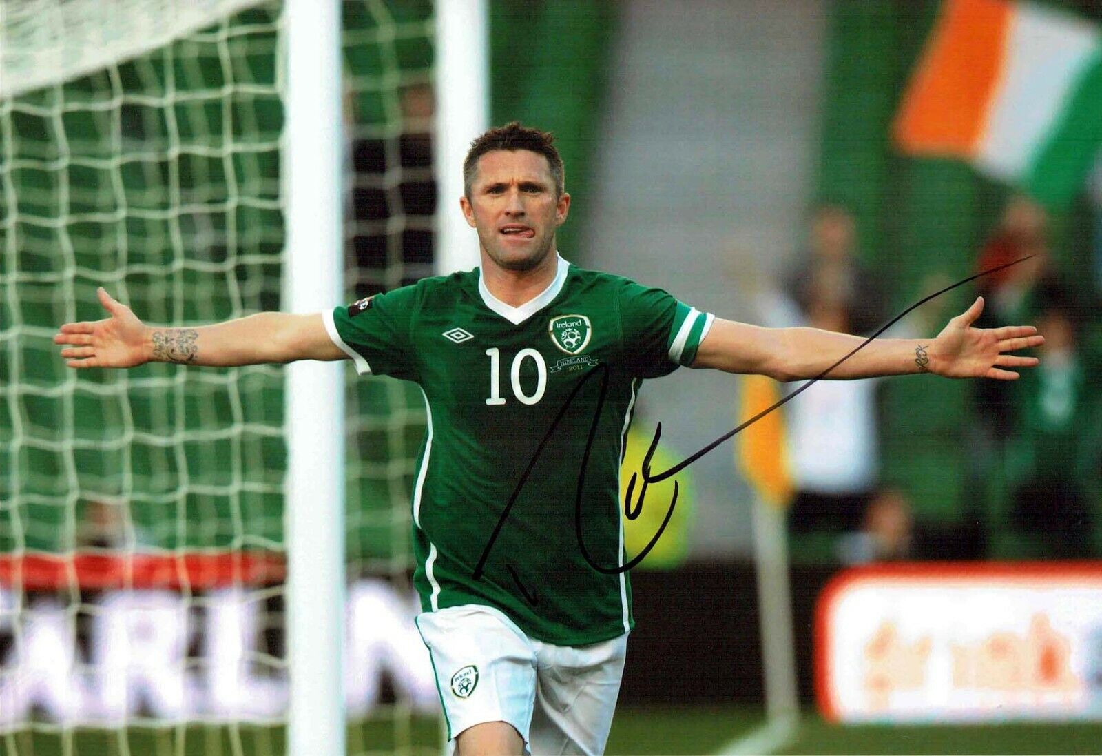 Robbie KEANE SPURS SIGNED Autograph 12x8 Photo Poster painting AFTAL COA Republic of Ireland