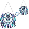 (US Only)2D Flat DIY Diamond Painting Art Pendant Window Hanging Wolf Dream Catcher