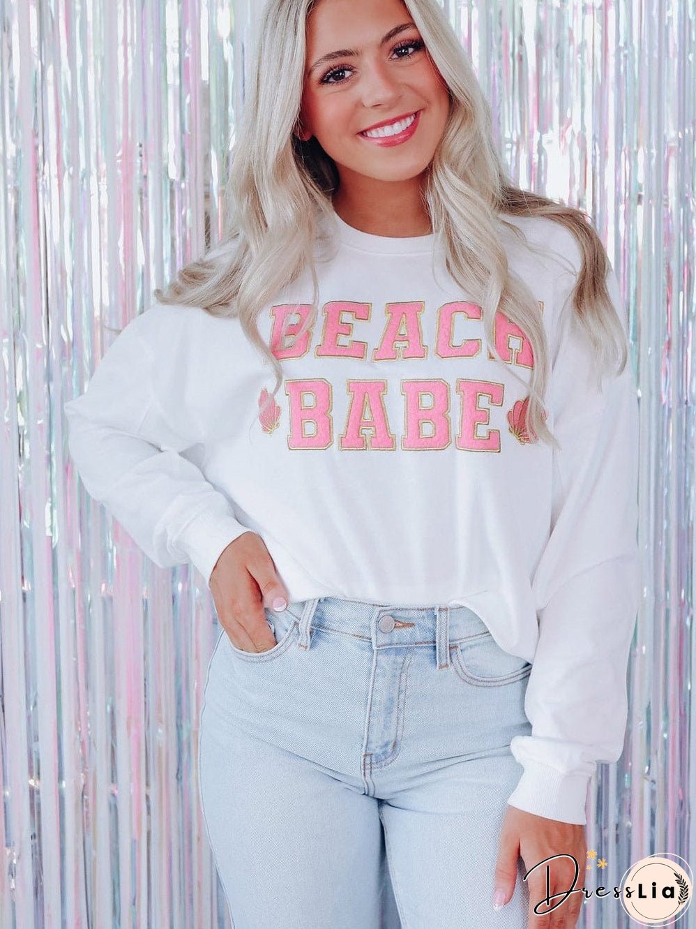 White Southern Belle Graphic Pullover Sweatshirt