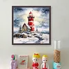 Winter Snowflake Lighthouse - 11CT Stamped Cross Stitch 40*40cm/15.75*15.75in