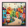 Colorful Hut-14CT Stamped Cross Stitch 40*40cm/15.75*15.75in