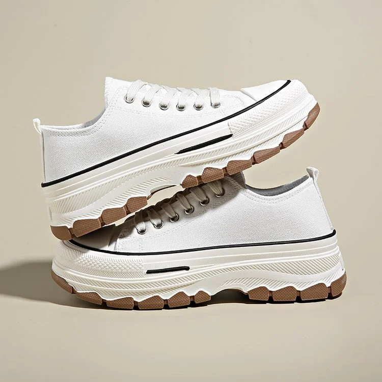 Churchf Churchf Sole Canvas Shoes Female 2023 Autumn New Cake Women's Shoes Increased Middle School Students Korean Version Casual Sports Small White Shoes