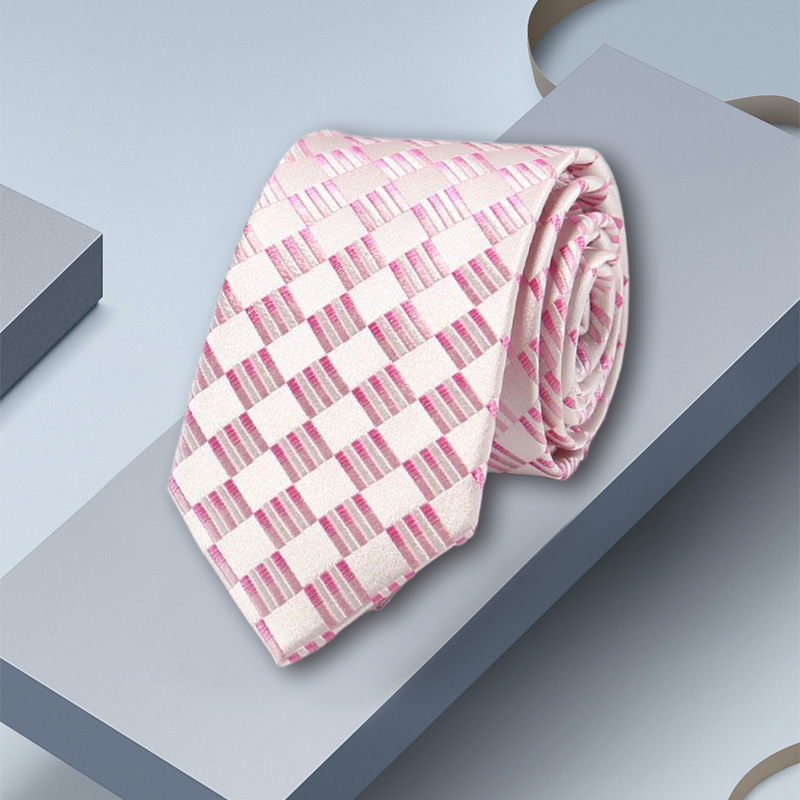 Cravate en soie rose pour hommes de 7 cm- SOIE PLUS