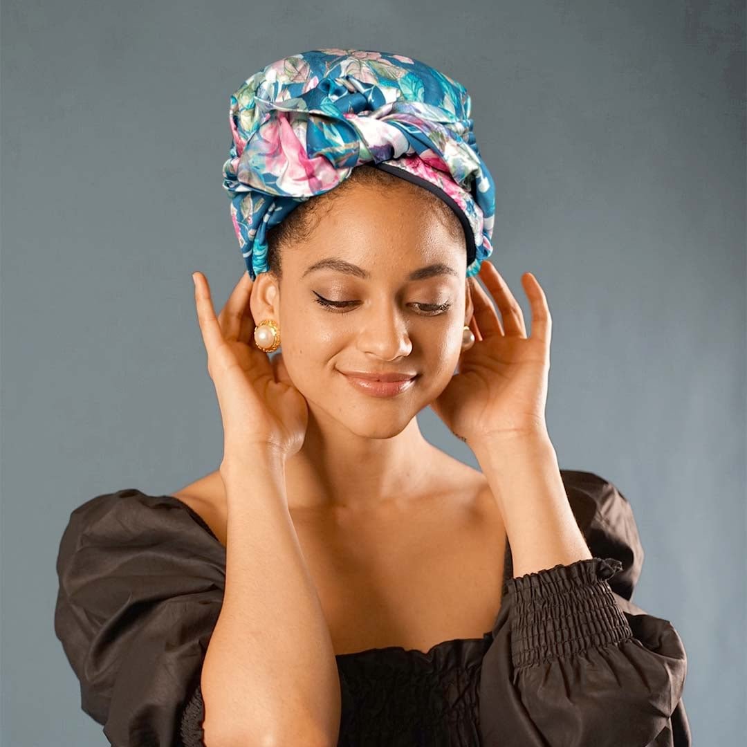 Easy To Tie Up/ White Black Dot Headwrap (Wired) AW6009