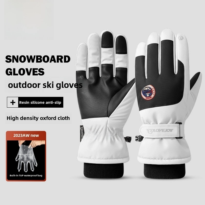 Winter Ski Gloves Outdoor Velvet Warm Electric Bike Riding Gloves Non-slip Waterproof Touch Screen Gloves SK28