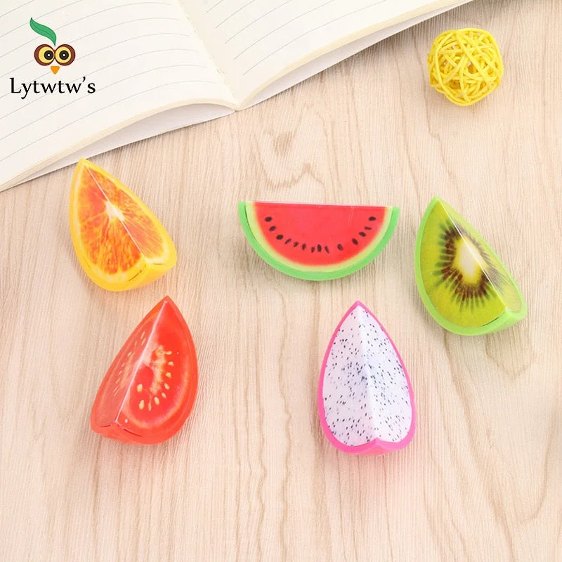 1 Piece Lytwtw's Novelty Fruit Plastic Pencil Sharpener Pencil Cutter Knife School Accessories Office Supplies Stationery Items