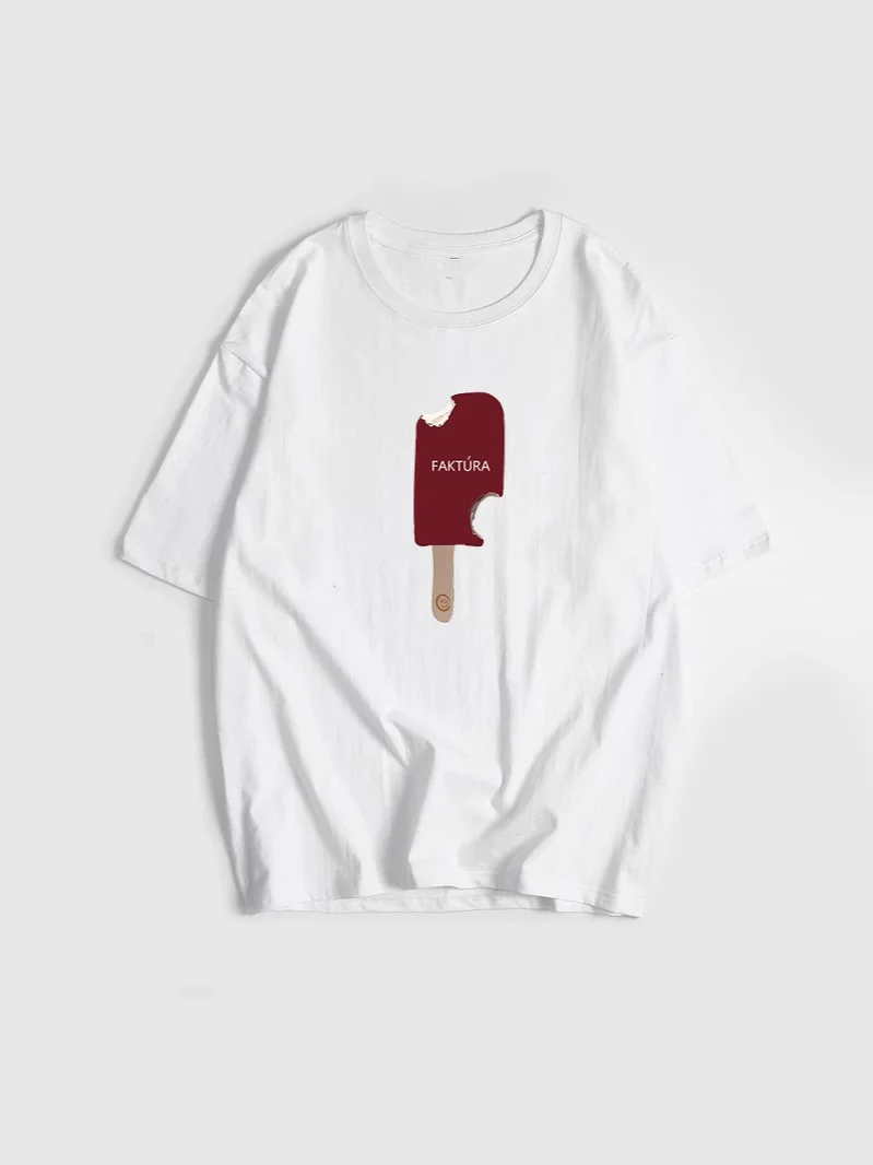 Athvotar Athvotar Sales Of Retro Simple Print T-Shirts In The Summer Free-Round Collar Pure Cotton Short Sleeves