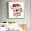 Christmas Hat Piggy - 14CT Stamped Cross Stitch 13*15cm/5.12*5.91in(Brand)