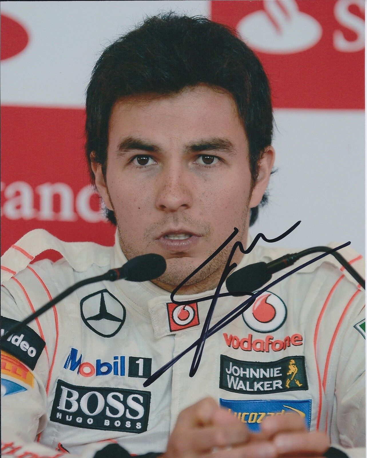 Sergio PEREZ SIGNED McLAREN Portrait F1 10x8 Photo Poster painting AFTAL Autograph COA