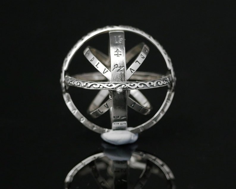 Geometric Celestial Fidget Ring, Zodiac Spinner Pendant, Anti Stress Astronomy Necklace, Meditation Ring, Gift For Her