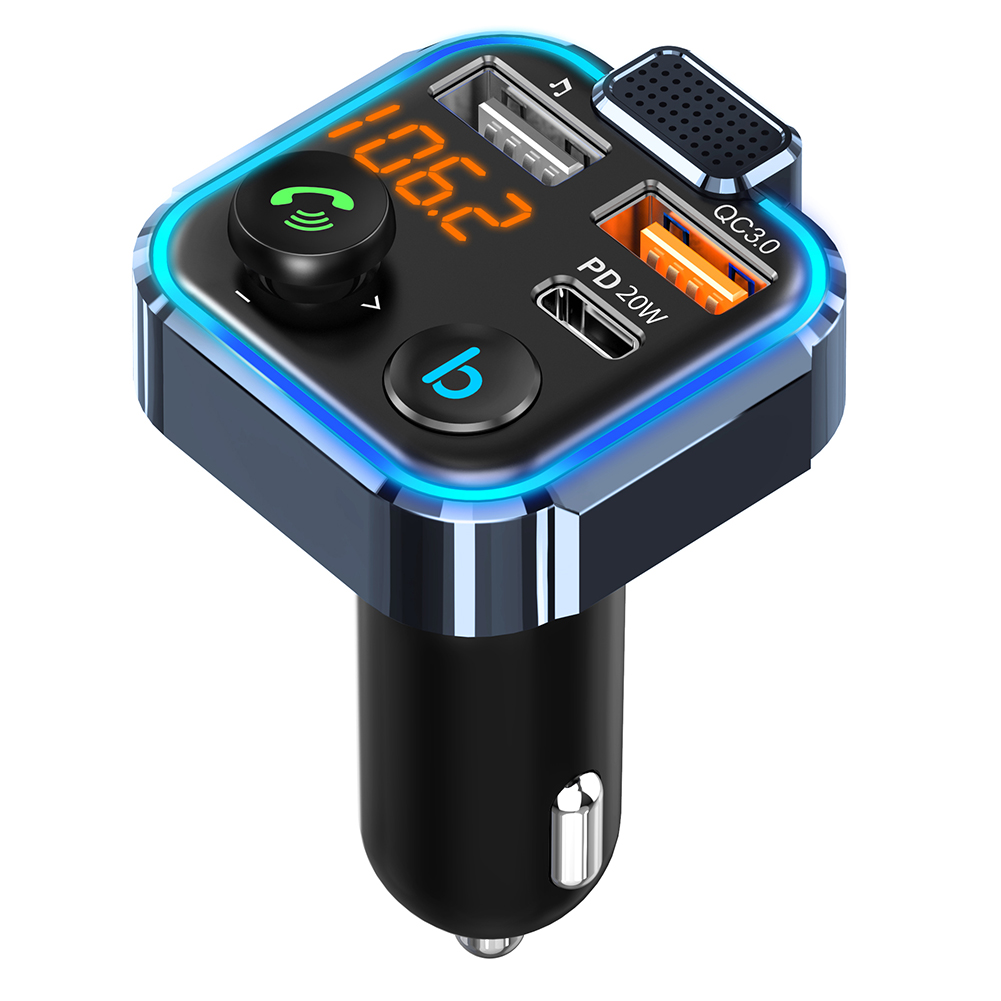 

BT23L BT 5.0 FM Transmitter Car MP3 Player Kit PD QC3.0 USB Fast Charger, 501 Original