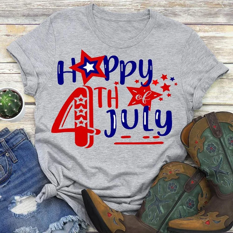 Independence Day Print Letter T-shirt Tee