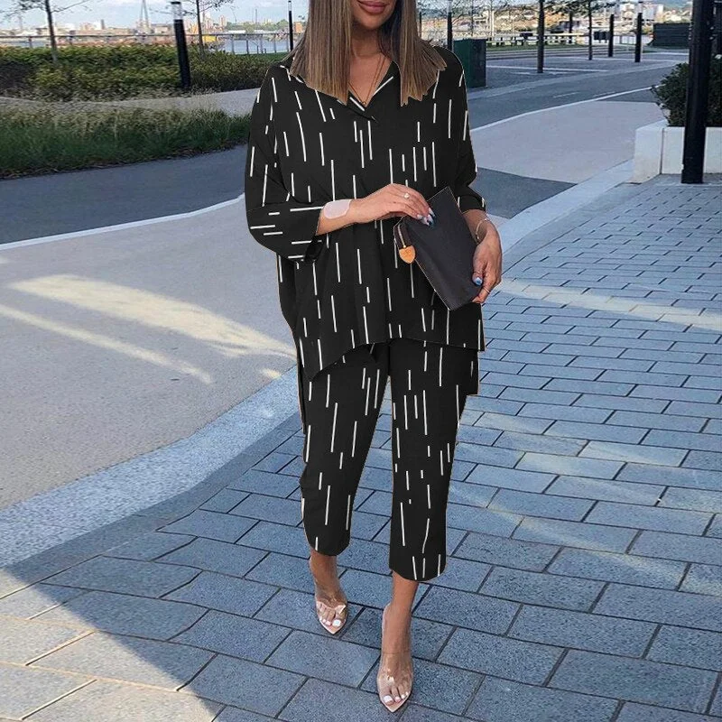 Two Piece Sets ZANZEA Fashion Polka Dot Printed Pant Sets Women Summer Matching Sets Casual Urban Tracksuits Trouser Suits 2PCS