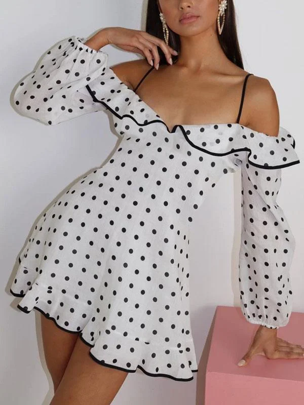 Long sleeve polka pot dress