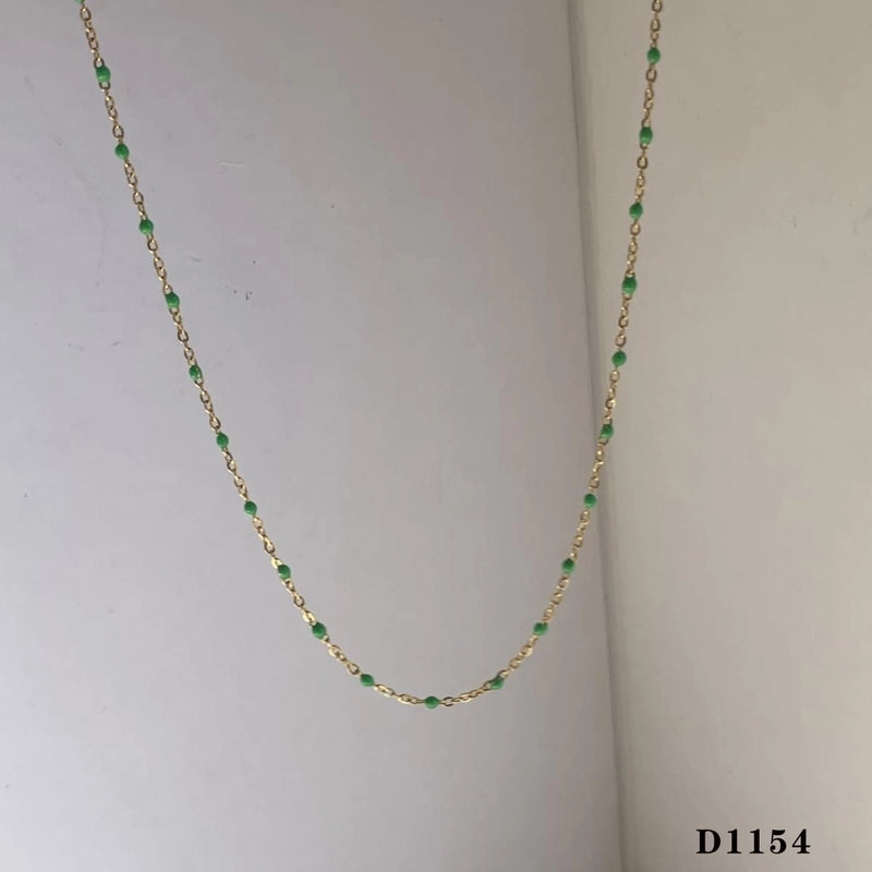 Casual Modern Style Color Block 304 Stainless Steel 16K Gold Plated White Gold Plated Gold Plated Enamel Plating Necklace