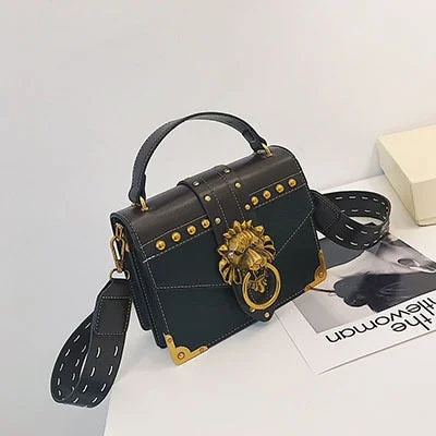 Luxury Handbags Famous Brand Shoulder Bags Designer Female Lion Head Lock Women PU Leather Messenger Crossbody Bags Clutch Sac