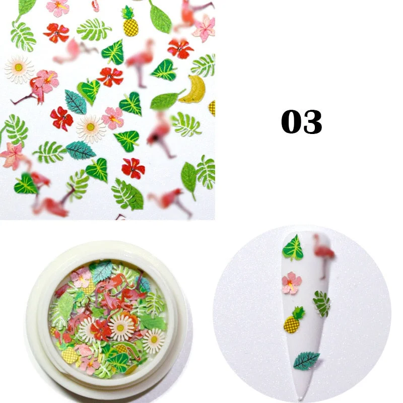Nail Supplies Flowers and Animals Mixed Wood Pulp Paper Nail Jewelry Accessories Skills 3d Nail Art Decoration 2021 Summer New
