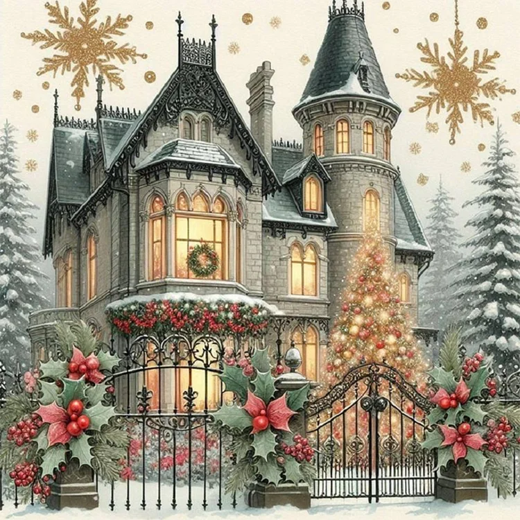 Winter House - Full Round - Diamond Painting(30*30cm)