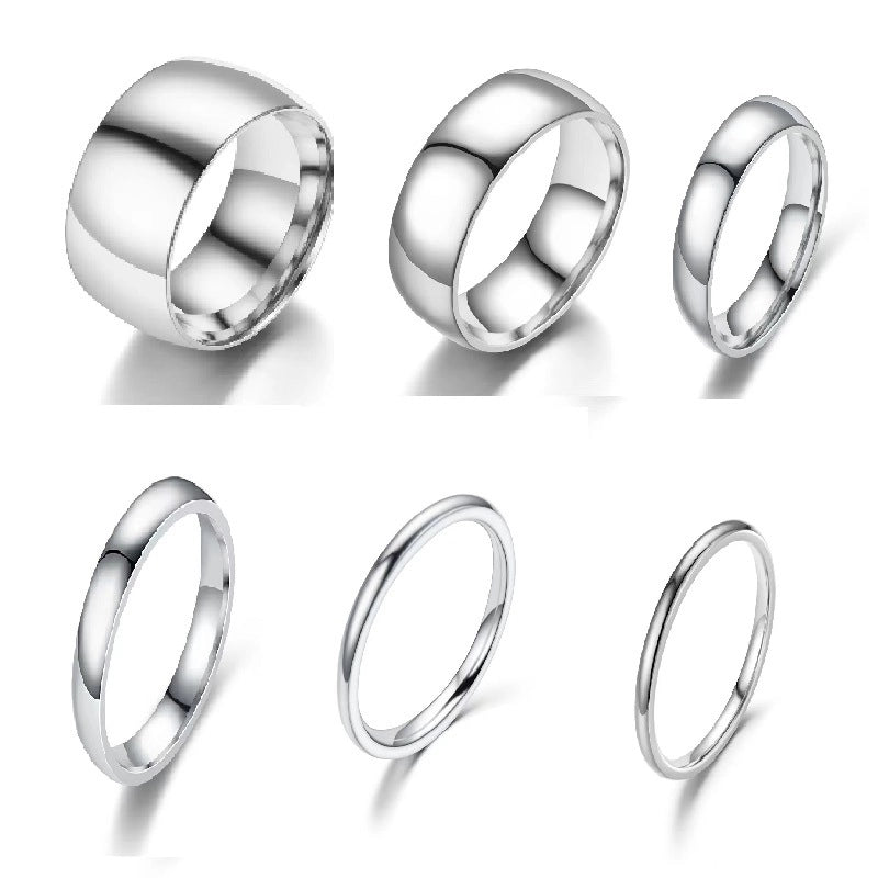 Lady Geometric 201 Stainless Steel Polishing Unisex Rings Men Band Rings