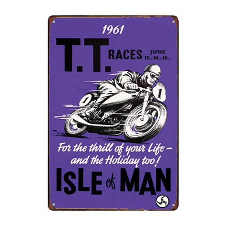 1967 Isle Of Man T.T. Motorcycle Race - Vintage Tin Signs/Wooden Signs - 7.9x11.8in & 11.8x15.7in
